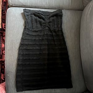 Free people black strapless mini dress size medium